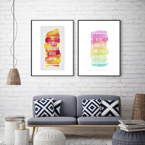 The Colorful Words Poster Modern Style Wall Art Sign Picture In English Minimalism Canvas Painting Home Room Decoration