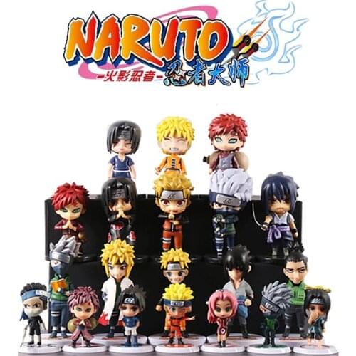 Full Set Of Toy Naruto Handmade Model Gift Box Uzumaki Naruto Classic Character Uchiha Sasuke Kakashi Boy Toy Set Birthday Gift