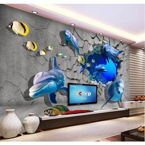 The custom 3D murals,3D three-dimensional underwater world,living room sofa TV wall bedroom wall paper