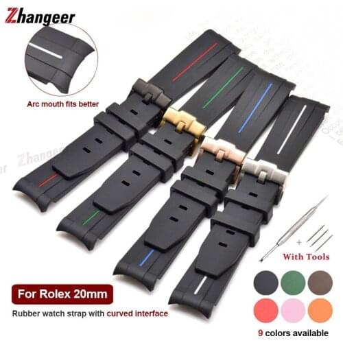 Mens Rubber Strap 20mm 21mm Watch Accessories For Rolex GMT Ghost King Ancon Replacement Waterproof Silicone Watchband 22mm