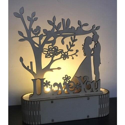 Christmas Wooden House LED Light Home Decor Night Lamp Pendant New Year Wedding Christmas Decoration