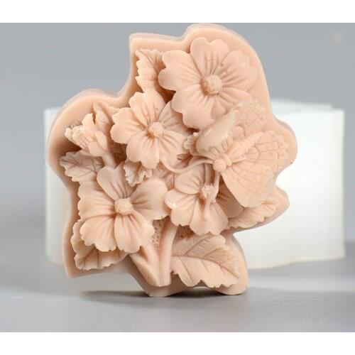 Handmade Silicone Soap Mould DIY Flower Pattern Molds Home Craft Decoration Tool