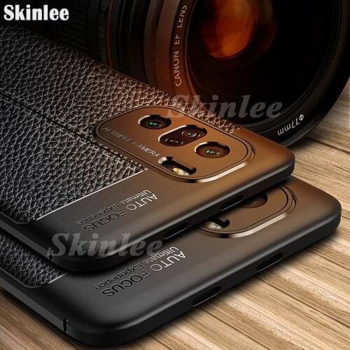 Skinlee For Redmi Note 10 Pro 5G Silicone Litchi Pattern PU Leather Soft Case Shockproof Phone Cover For Redmi Note 10 Case