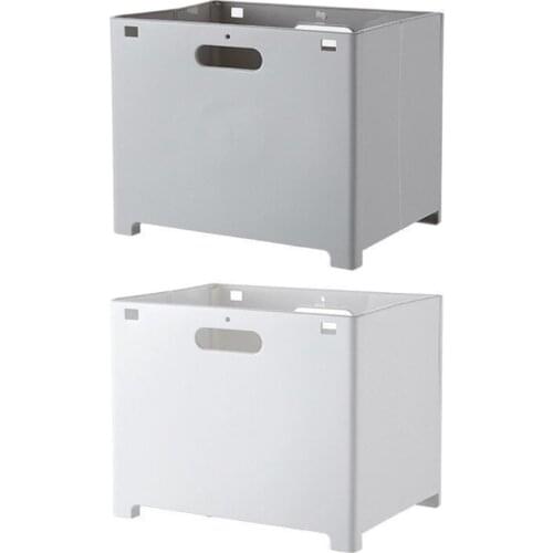 Nordic Style Foldable Laundry Basket Wall Mount Punch-Free Plastic Hanging Storage Box Bin Bucket with Handles Organizer