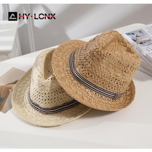 Summer New Men Women Fashion Breathable Sun Straw Hat Parent-child Outdoor Sports Beach Straw Hat Top Hat