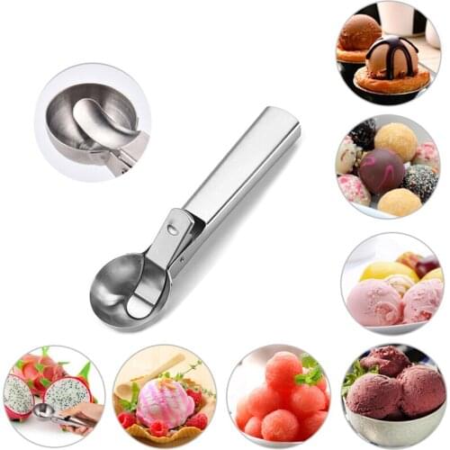 Ice Cream Scoop Stainless Steel Ice Cream Ball Maker Non Stick Scoop Frozen Yogurt Mashed Potatoes Watermelon Spoon Kitchen Tool