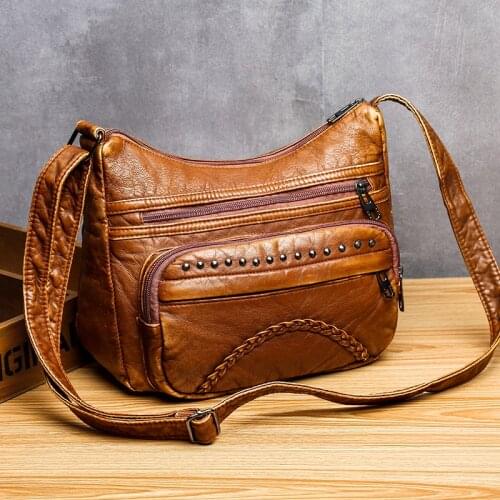 Bags For Women 2021 New Luxury Handbags Vintage Shoulder Bag Designer Bag PU Leather Crossbody Packets Rivet Female Casual Pack