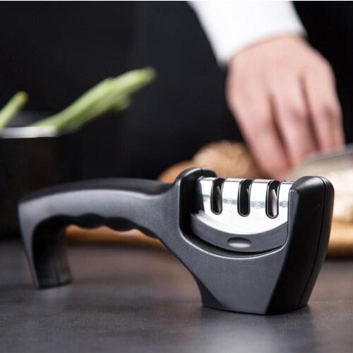 1PCS Knife Shrpener 3 Stages Kitchen Sharpening Stone Grinder knives Whetstone Tungsten Diamond Ceramic Sharpener Tool