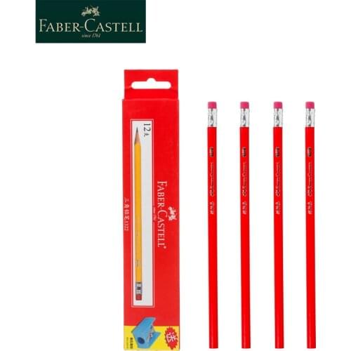 Faber Castell 1322 Triangle Wooden Pencil With Eraser 12pcs HB/2B Office Stationery Student Supplies Writing Pencils Stationery