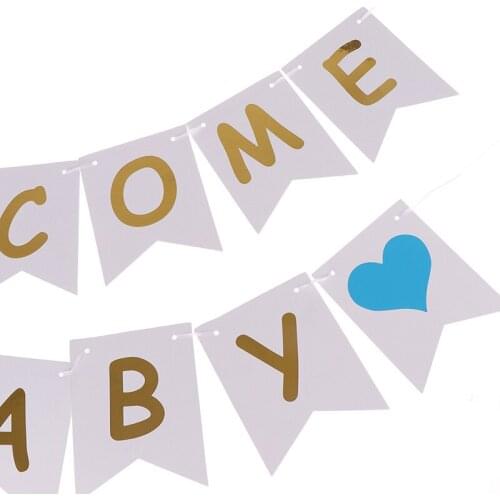 Birthday Decoration Welcome Baby Banner Paper Banner Party Banner Baby Shower Banner