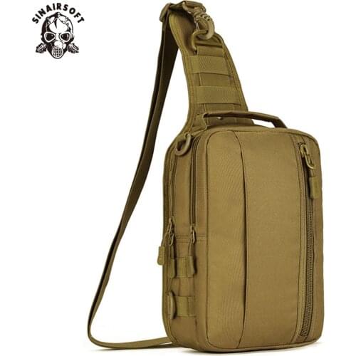 SINAIRSOFT Military Tactical Backpack Molle Crossbody Nylon 10 Inches Tablet Rucksacks Camping Hunting Fishing Sport Hand Bag