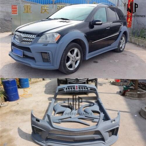 W164 FRP Unpainted Car Body Kit Front Rear Bumper Side Skirts Wheel Eyebrows For Mercedes-Benz W164 ML350 ML400