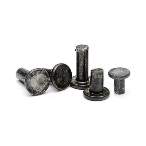 45pcs M6 Rivet Iron Riveting Nail Flat Head Percussion Rivets Solid Primary Color Riveted Nails 4.8 Grade GB109 8mm-20mm