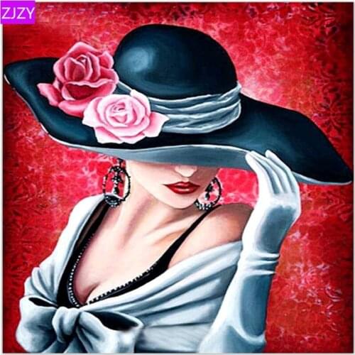 ZJZY diamond inlaid embroidery fashion woman craft gift DIY 5D character series diamond painting cross stitch rhinestone LY328