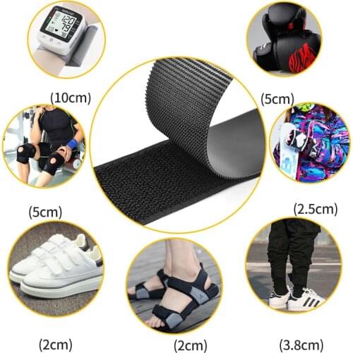 1 Meter 16/20/25/30/38/50/100mm Adhesive Hook And Loop Fastener Tape No Glue Velcros Adhesive Sewing-on Sstrips Magic Tapes