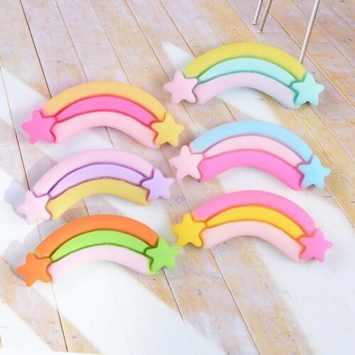 10pcs/lot Kawaii Resin Rainbow Cabochon Flatback For Mobile Case Scrapbooking Craft Hair Bow DIY Embellishments Favor
