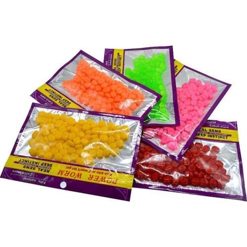 100pcs/Bag Multi-color Simulation Corn Fishing Lure Artificial Bait Grams Maggot Grub Protein Soft Plastics Hot Selling