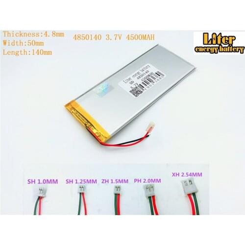 3.7V 4500mAh 4850140 Lithium Polymer li ion Rechargeable Battery cells For 3.7V 4850140 PLUG Mp3 MP4 MP5 GPS polymer battery