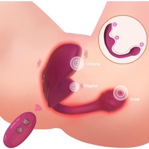 3 IN 1 Wearable G Spot Clitoris Stimulator Remote Control Panties Vibrator Vaginal Anal Orgasm Dildo Sex toy For Women