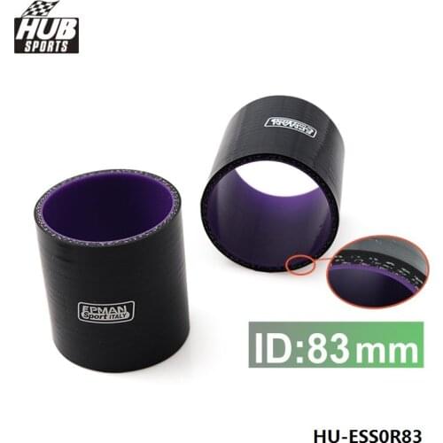 3.28" 83mm 4-Ply Straight Silicone Hose Intercooler Coupler Tube Pipe BLACK For Subaru Impreza 2.0 WRX HU-ESS0R83
