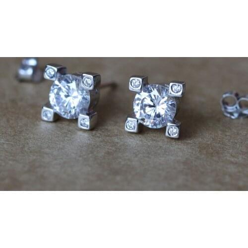 925 Sterling Silver Korean Fashion Stud Earrings Eiffel Tower Earrings Fashion Jewelry For Women Girl