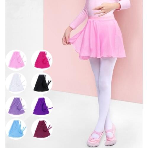 Ballet Dance Skirt Girls Practice Clothes Ballet Chiffon Skirt Wrap Over Waistband Half-length Princess Dress Apron D017