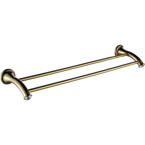 FREE SHIPPING gold DOUBLE towel bar Small Crystal