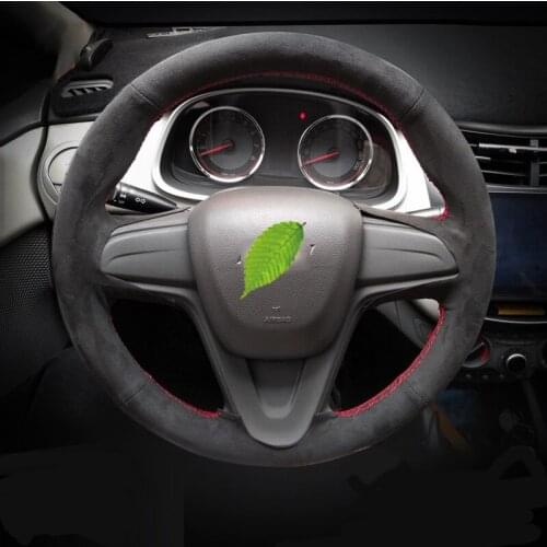 DIY Premium For Chevrolet hand-stitched steering wheel cover suede leather Cruze Equinox Malibu grip cover car assessoires