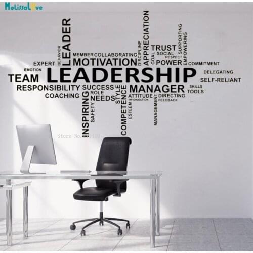 Leadership Word Quote Office Wall Sticker Decals Inspirational Very Important Ability at Work Home Decor Murals Vinyl YT1232