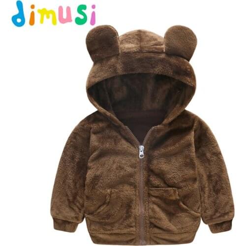 DIMUSI Winter Boys Jackets Fashion Cashmere Fleece Thick Windbreaker Coats Baby Girls Casual Outwear Children Hooded 4T,EA019