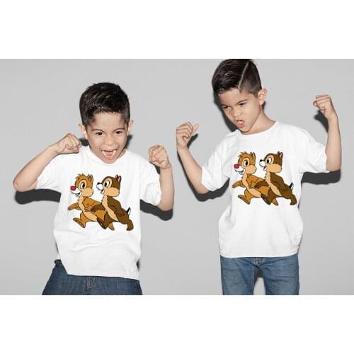 Chip and Dale T Shirt Cartoon Casual Mom Father Child Short Sleeve Fashion Summer Woman Tshirt Matching Family Outfits Tshirts