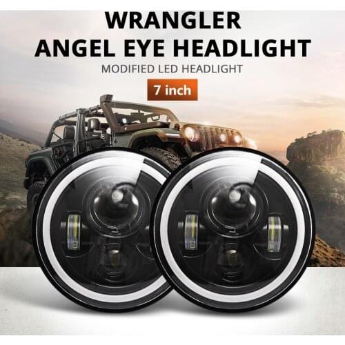 Oslamp 2pcs 7" 60W LED Headlights for Jeep CJ/Wrangler JK Headlamps Led Driving Light for Land Rover Defender H4 H13 Headlights