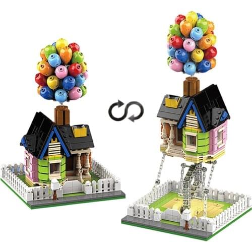 Flying Balloon House Blocks Creator Expert Architecture Tensegrity Sculptures Modular City Building Blocks Toys For Children Kid