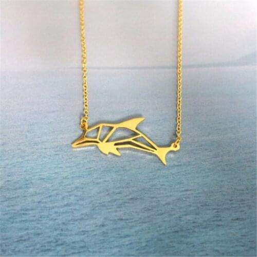 Hollow cute Dolphin Pendant choker Necklace Pet for Women girls pretty Christmas birthday Gift