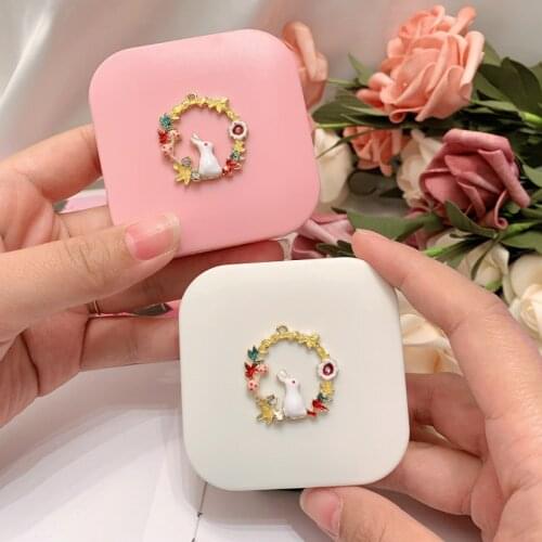 Fashion Flowers and rabbits Contact Lens Case For Women Contact lens box Container Holder Case Lovely Travel Pocket