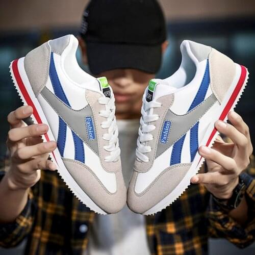 Mens Leather Sneakers Breathable Men Casual Sports Shoes Wear-Resistant Men Jogging Shoes Non-Slip Flat Shoes Walking Shoes