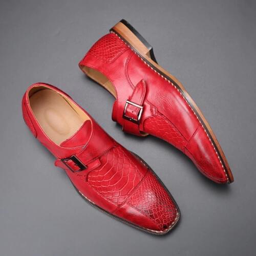 Yomior New British Vintage Square Toe Men Leather Shoes Business Suit Formal Dress Flats Loafers Big Size Oxfords Wedding Shoes