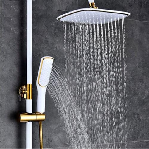 5 Styles gold and black White color waterfall shower head high qualtiy top shower overhead shower hand shower spray