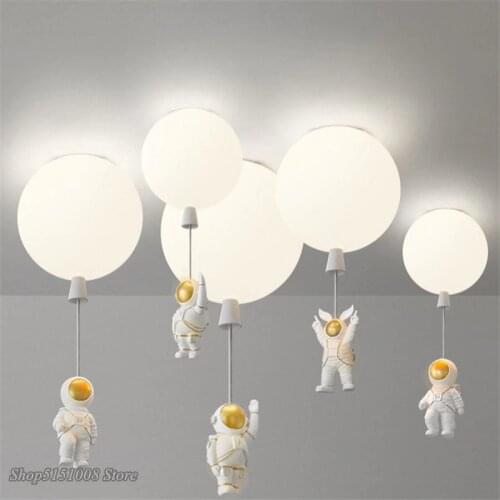 Nordic Astronaut Balloons Led Ceiling Lights Children Bedroom Hanging Lamp Creative Home Decor Hallway Foyer Light Fixtures