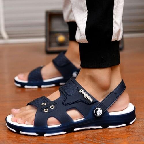 Male Fashion Comfort Anti Skid Navy Blue Beach Light Weight Sandals Men Casual Home & Street Rubber Sandals Sandalias E5756