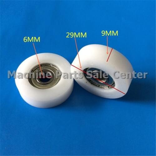 SWMAKER 6*29*9mm F type plastic nylon package pulley with bearing 626 Polyurethane for flat Flat roller wheel