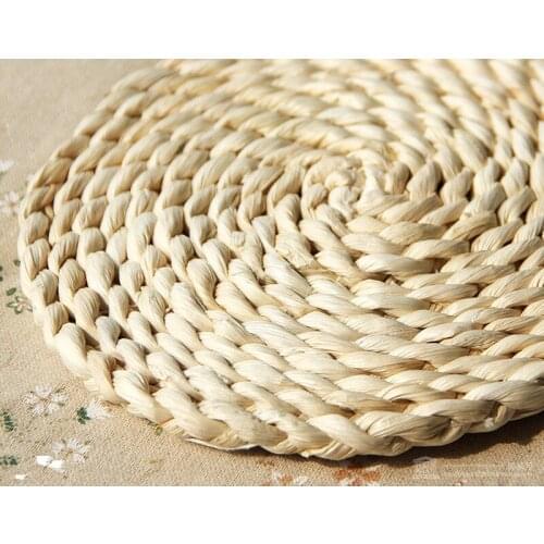 Corn fur woven Dining Table Mat Heat Insulation Pot Holder Round Coasters Coffee Drink Tea Cup Table Placemats Mug Coaster
