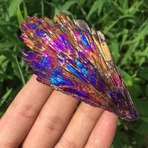Top Colorful Aura Ore Mineral Specimen Natural Quartz Crystal Healing Stones Desktop Ornaments Home Decor Gifts