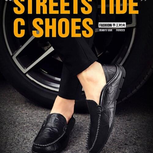 Large Size Single Shoes Mens Spring and Summer New Mens Casual Leather Shoes A Pedal Leather Soft Sole Driving Mens Shoes