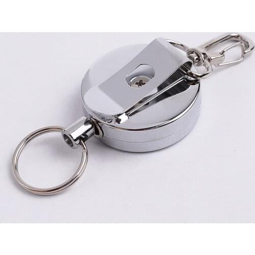 Resilience Steel Wire Rope Elastic Keychain Recoil Sporty Retractable Alarm Key Ring Anti Lost Yoyo Ski Pass ID Card