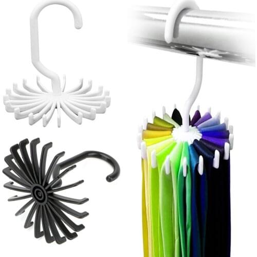 20 Hooks Closet Storage Rack 360 Degree Rotating Drying Rack Laundry Tie Scarf Hanger Hanger Drying Rack for Clothes