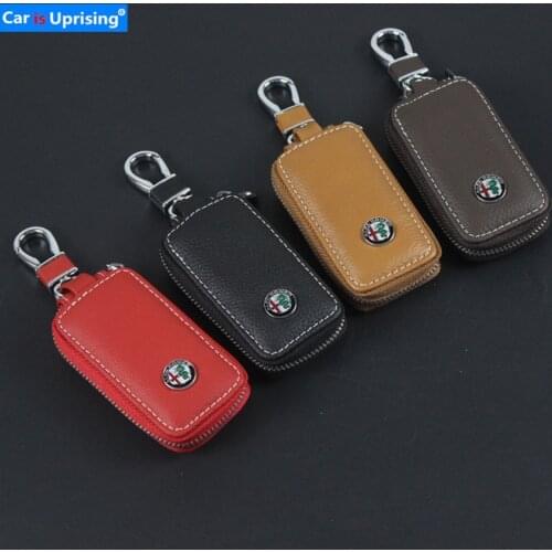 High Quality Leather Car key cover Skin case For Alfa Romeo Giulia Stelvio Mito Giulietta 159 GTA 3 Buttons Remote Protect Shell