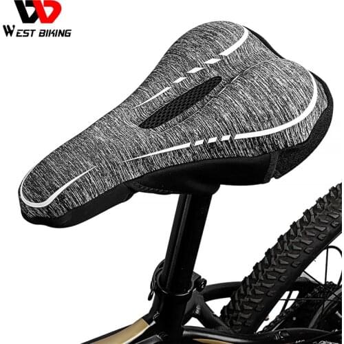 WEST BIKING Comfortable Bicycle Saddle Cover Thick Sponge Breathable Cycling Seat Mat Seat Cushion Bike Part Bike Saddle Cover