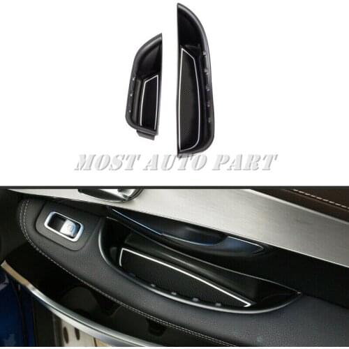 ABS Plastic Interior Car Door Storage Box Holder For Mercedes Benz C Class C180 200 260 GLC Class X253 2015-2019 2pcs LHD