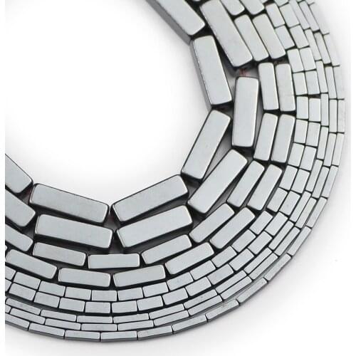 YHBZRET Black Hematite Rectangle cuboid Natural Stone spacer 4/6/9/13mm Loose beads For Jewelry making bracelets DIY accessories